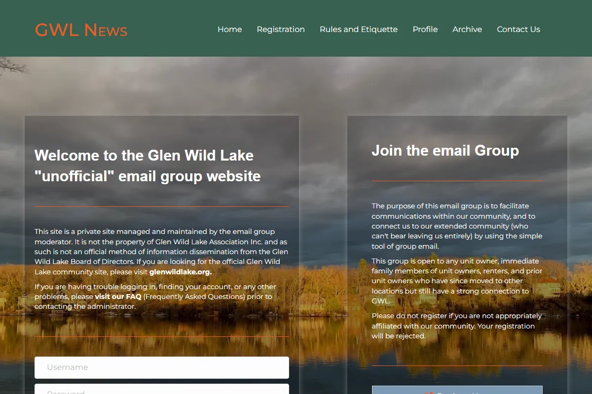 Screenshot of GWL News